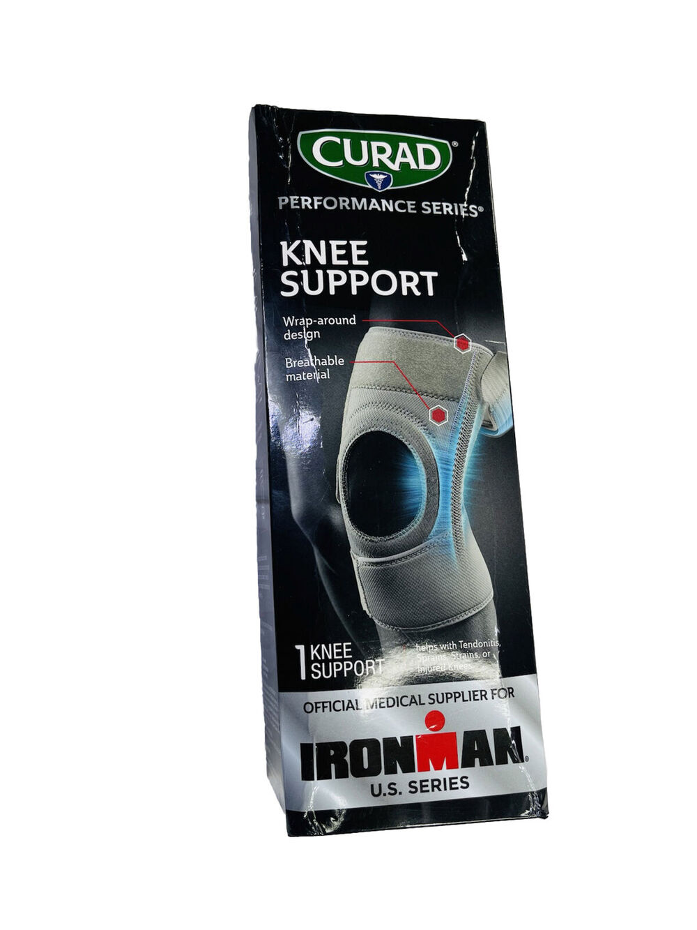 Curad Performance Series Knee Support Wrap Around Design Breathable Material